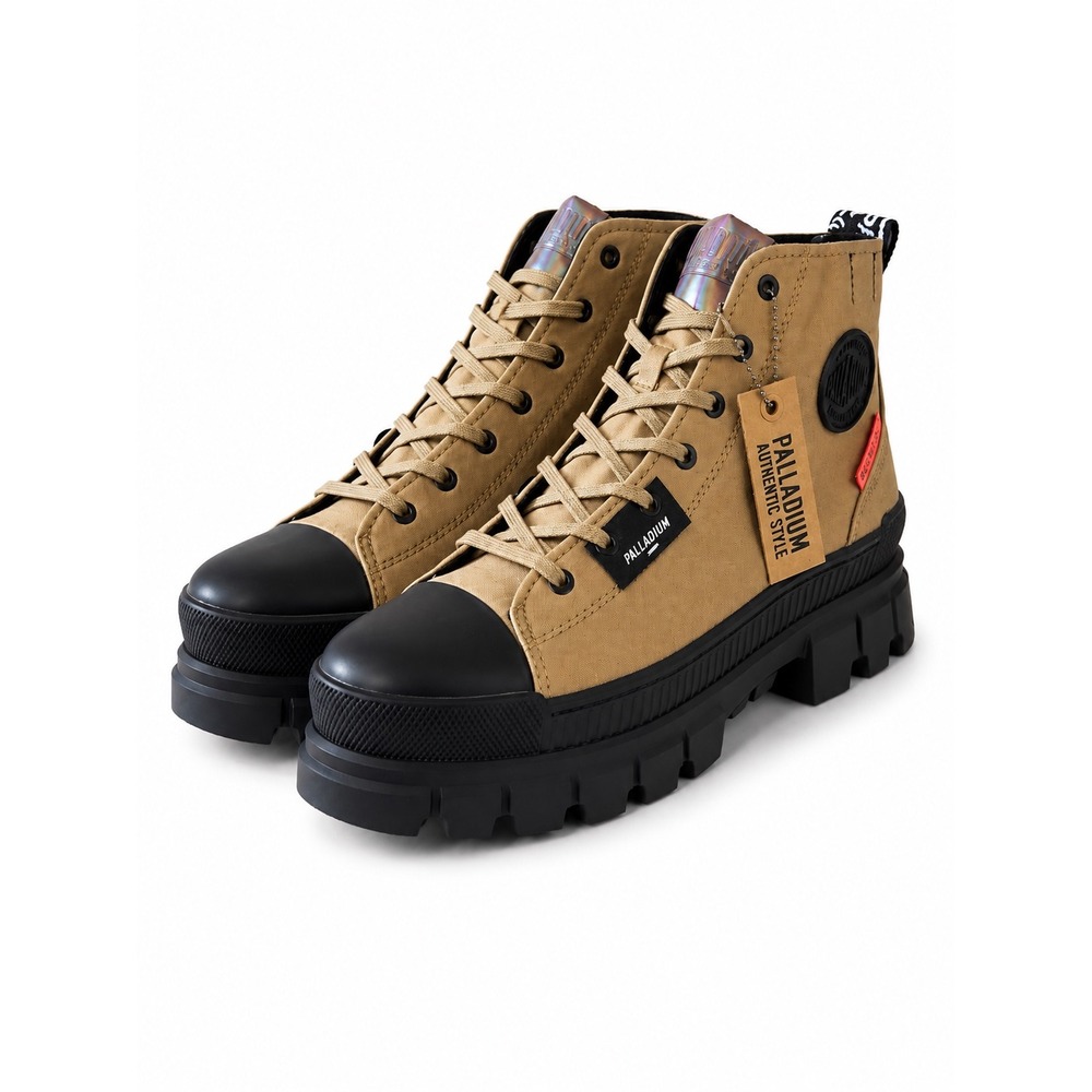Palladium Revolt Hi TX Women's Dune Black Chunky Platform Boots Size 10M